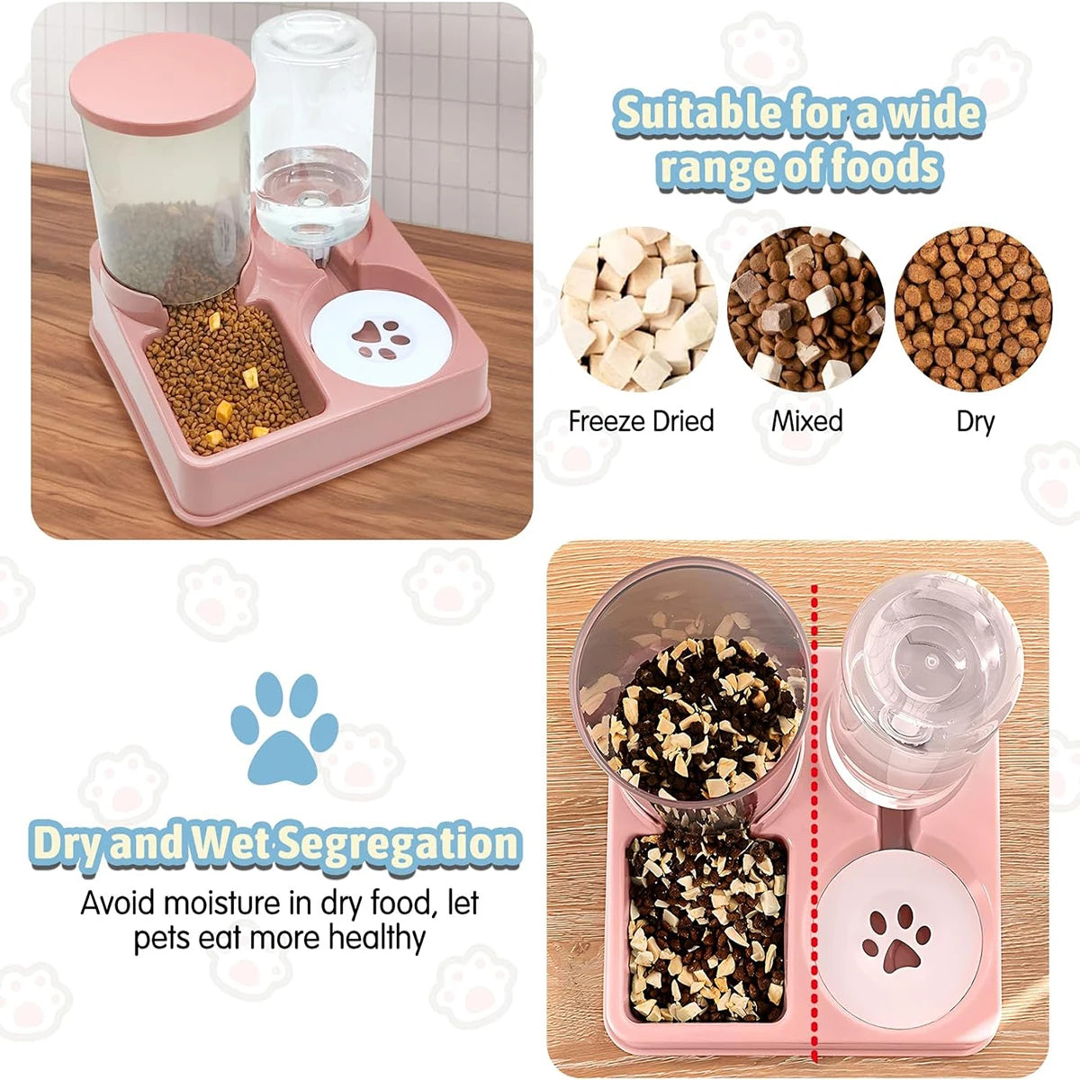 Automatic Cat Feeder Water Dispenser Set