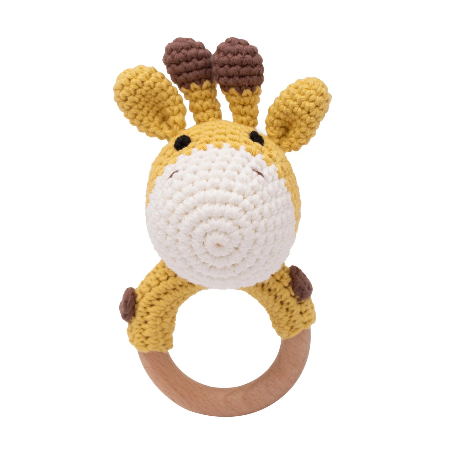 Baby Crochet Rattle Wooden Teether Toy