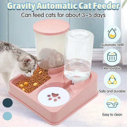 Automatic Cat Feeder Water Dispenser Set