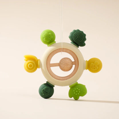 Baby Crochet Rattle Wooden Teether Toy