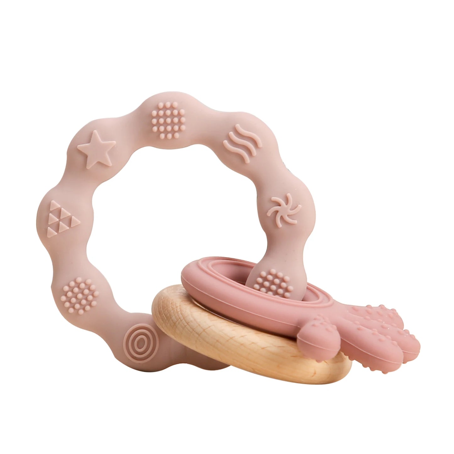 Baby Crochet Rattle Wooden Teether Toy