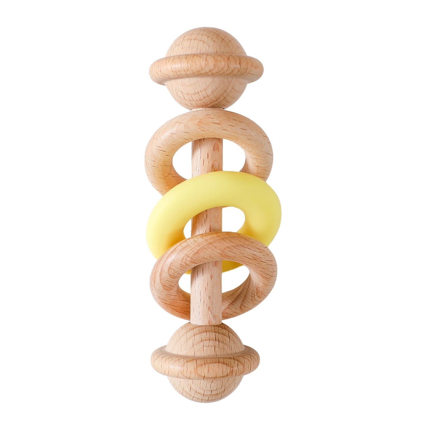 Baby Crochet Rattle Wooden Teether Toy