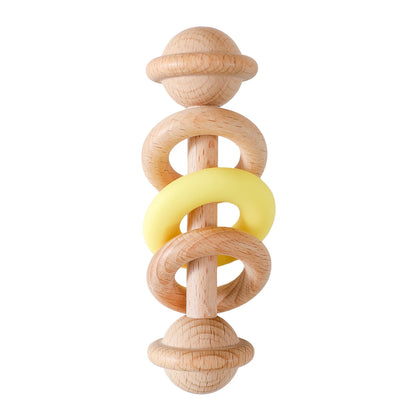 Baby Crochet Rattle Wooden Teether Toy