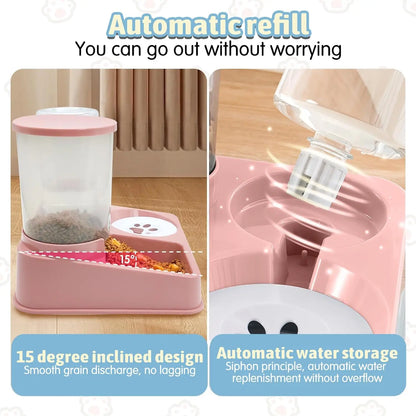 Automatic Cat Feeder Water Dispenser Set