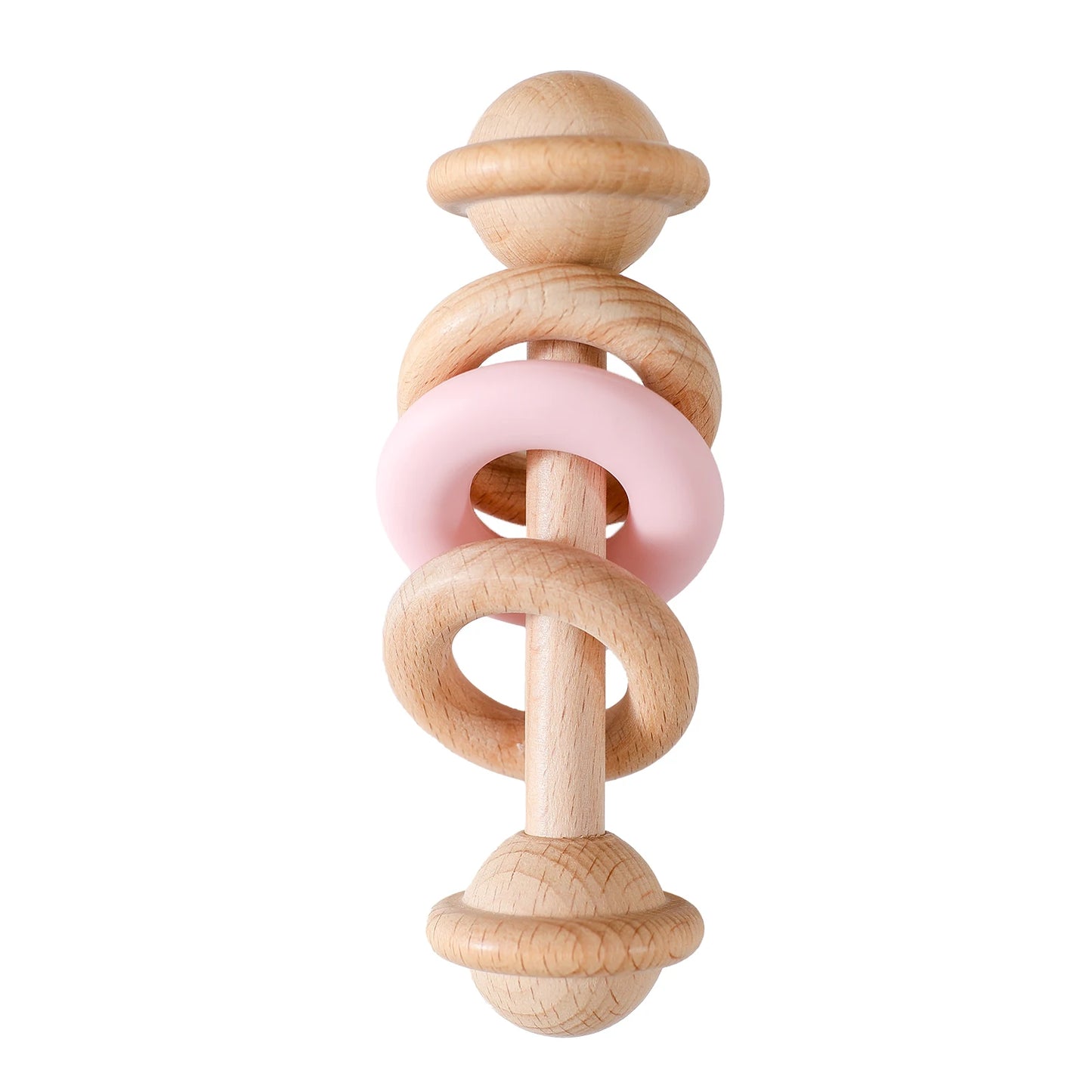 Baby Crochet Rattle Wooden Teether Toy